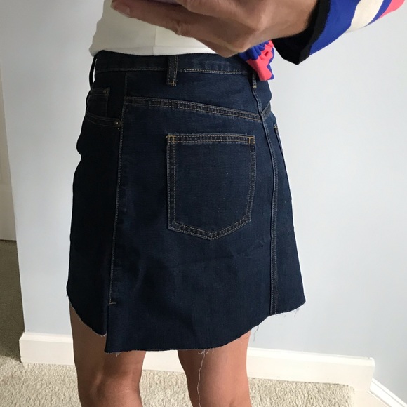 Raw Edge Denim Skirt - Picture 7 of 11